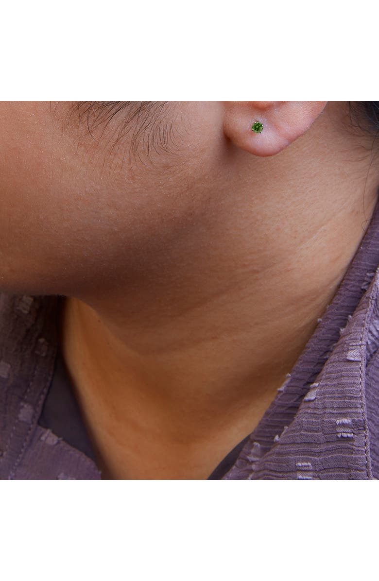 Haus of Brilliance Silver 1/4 Ct Green Diamond Classic Stud Earrings, Alternate, color, White