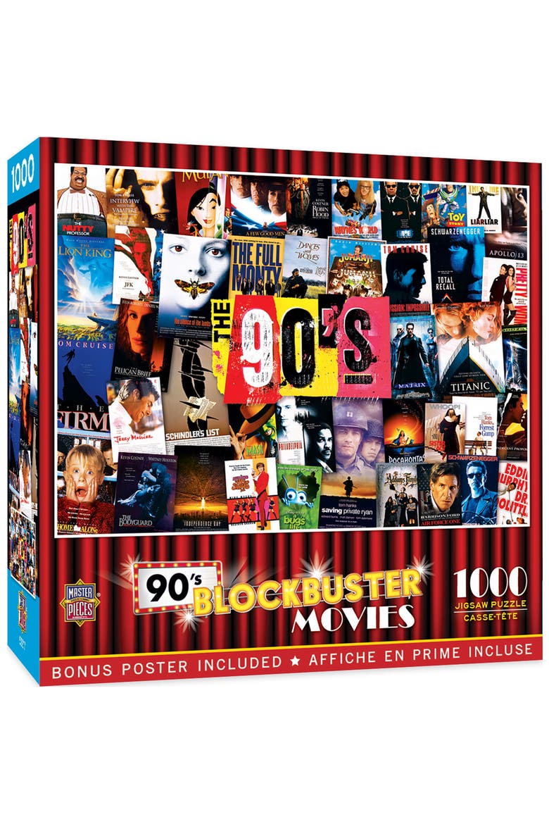 90's Blockbusters 1000 Piece Puzzle, Main, color, Multicolor