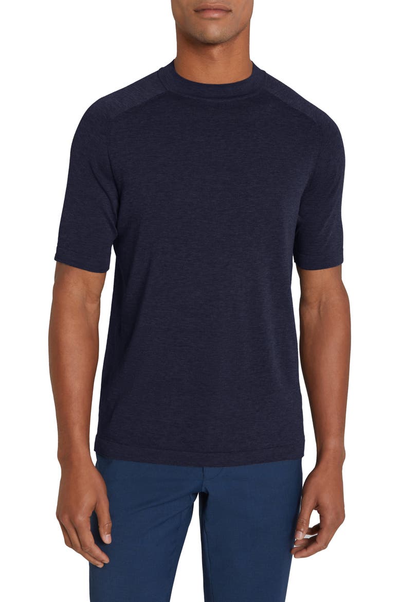 Victoria Cotton & Silk T-Shirt, Main, color, MIDNIGHT