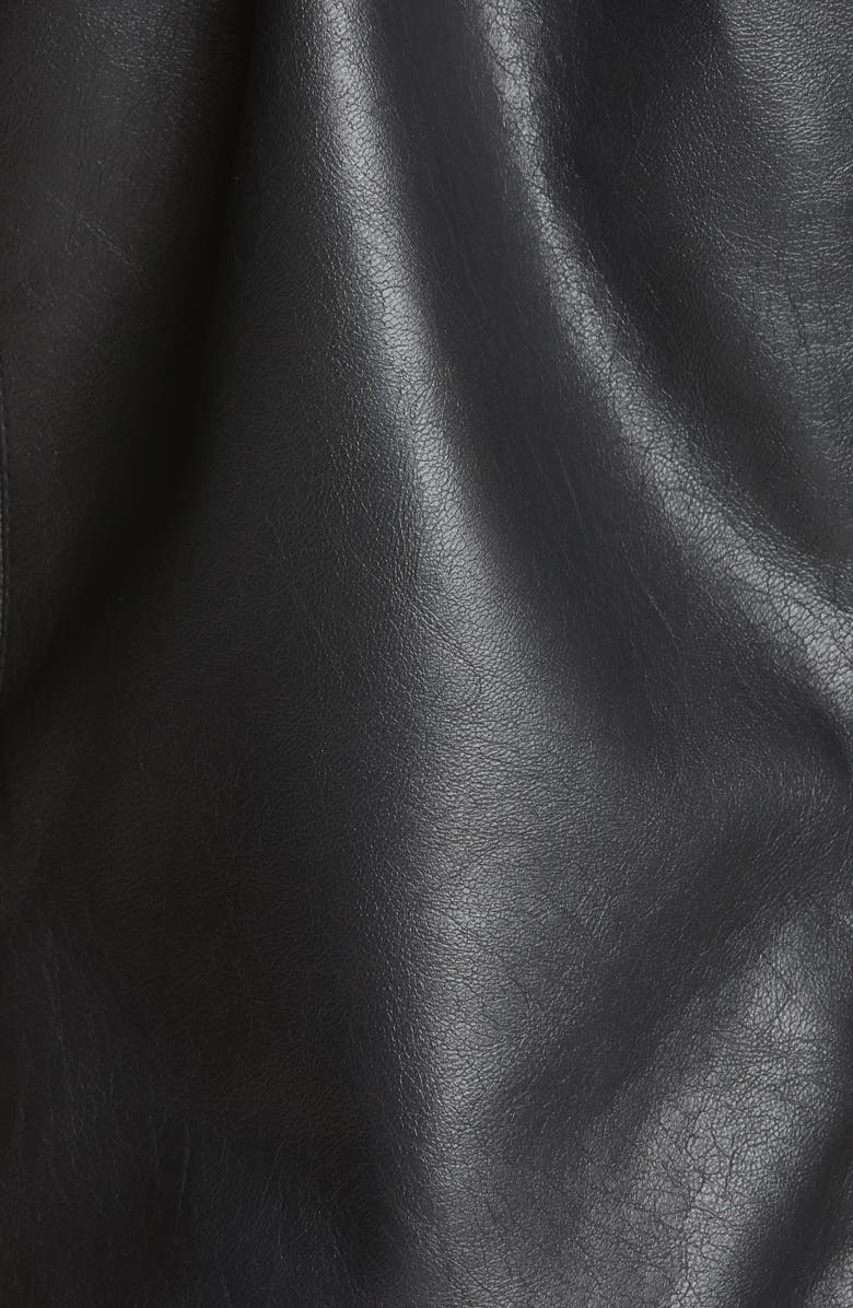 Rebecca Taylor Faux Leather Puff Sleeve Blouse, Alternate, color,