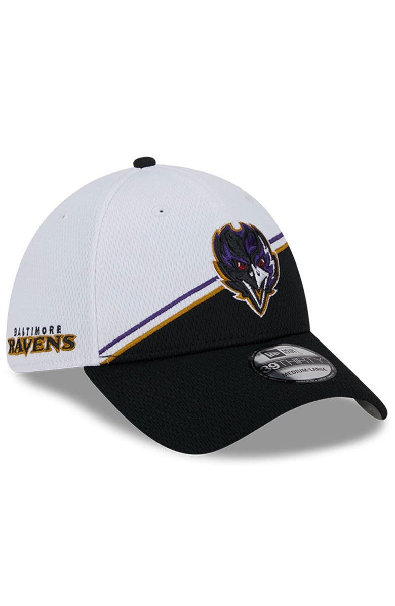 New Era Men's New Era White/Black Baltimore Ravens 2023 Sideline 39THIRTY Flex Hat, Main, color, White