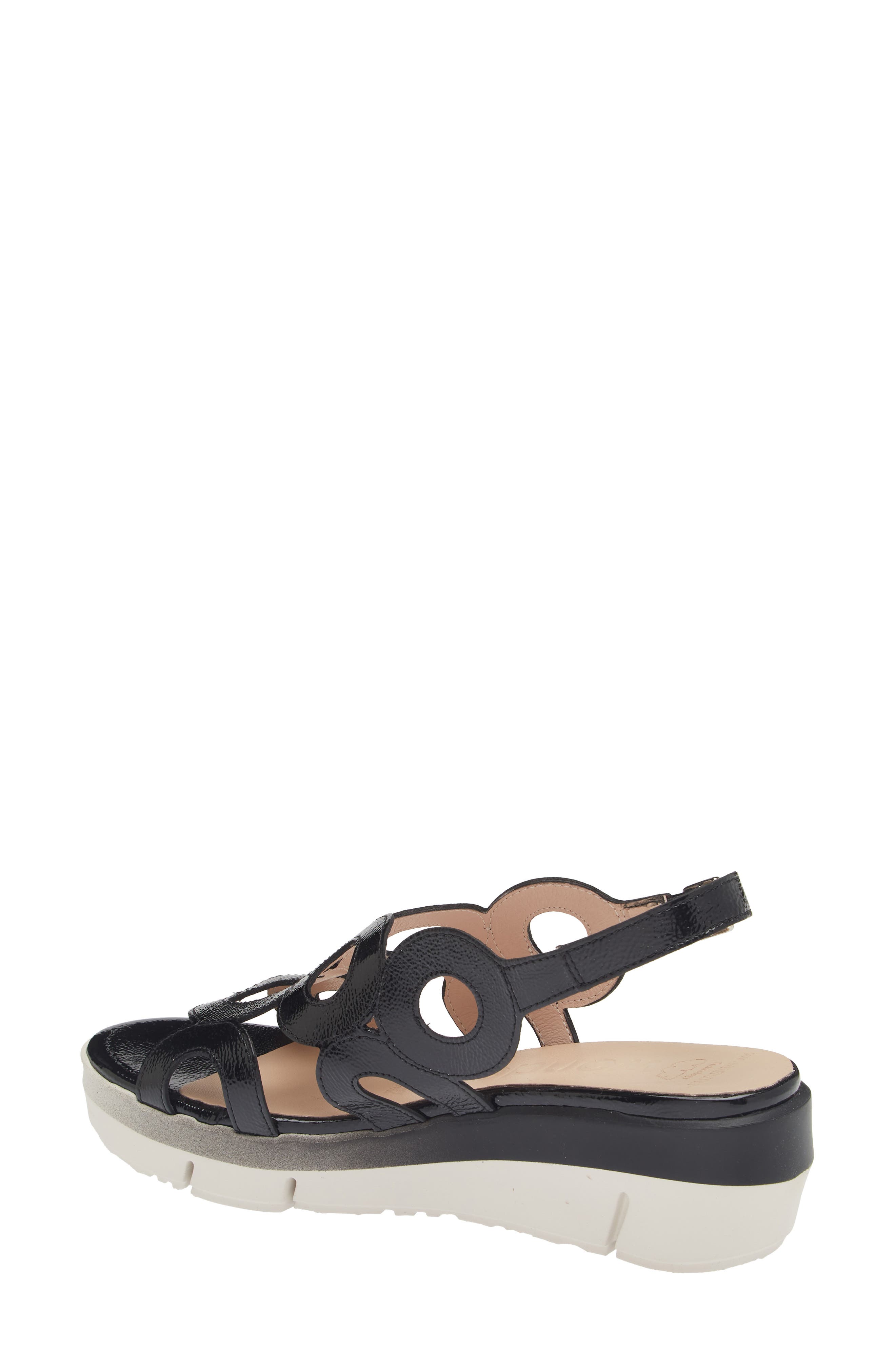 Wonders Slingback Platform Slide Sandal, Alternate, color, Lack Black