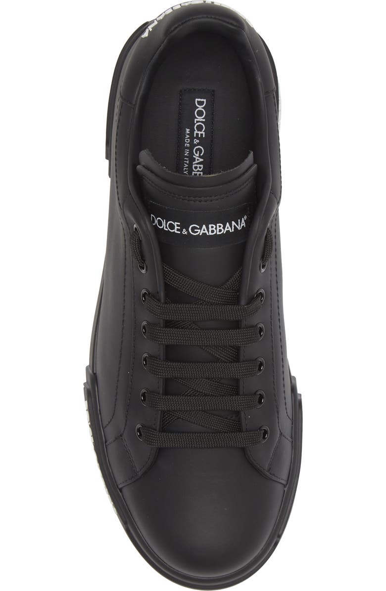 Dolce&Gabbana Portofino Logo Detail Sneaker, Alternate, color, Black/ Black