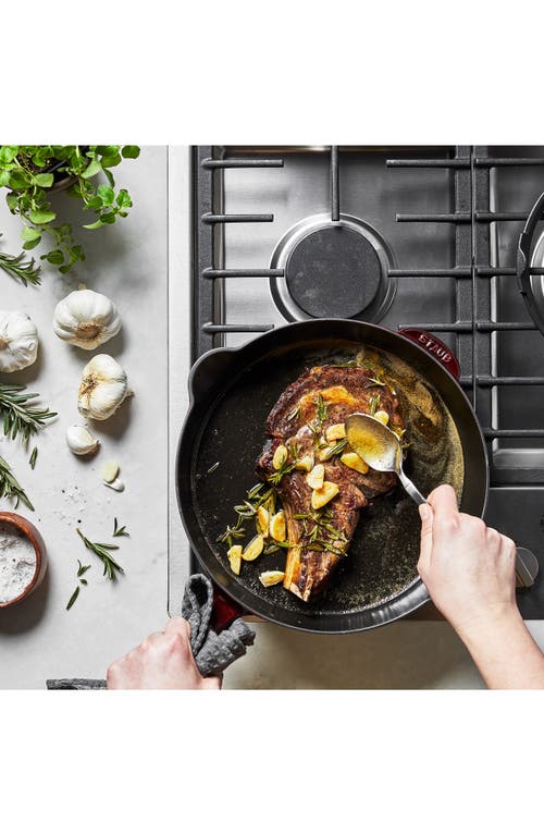 Staub 11-inch Enameled Cast Iron Traditional Skillet In Red