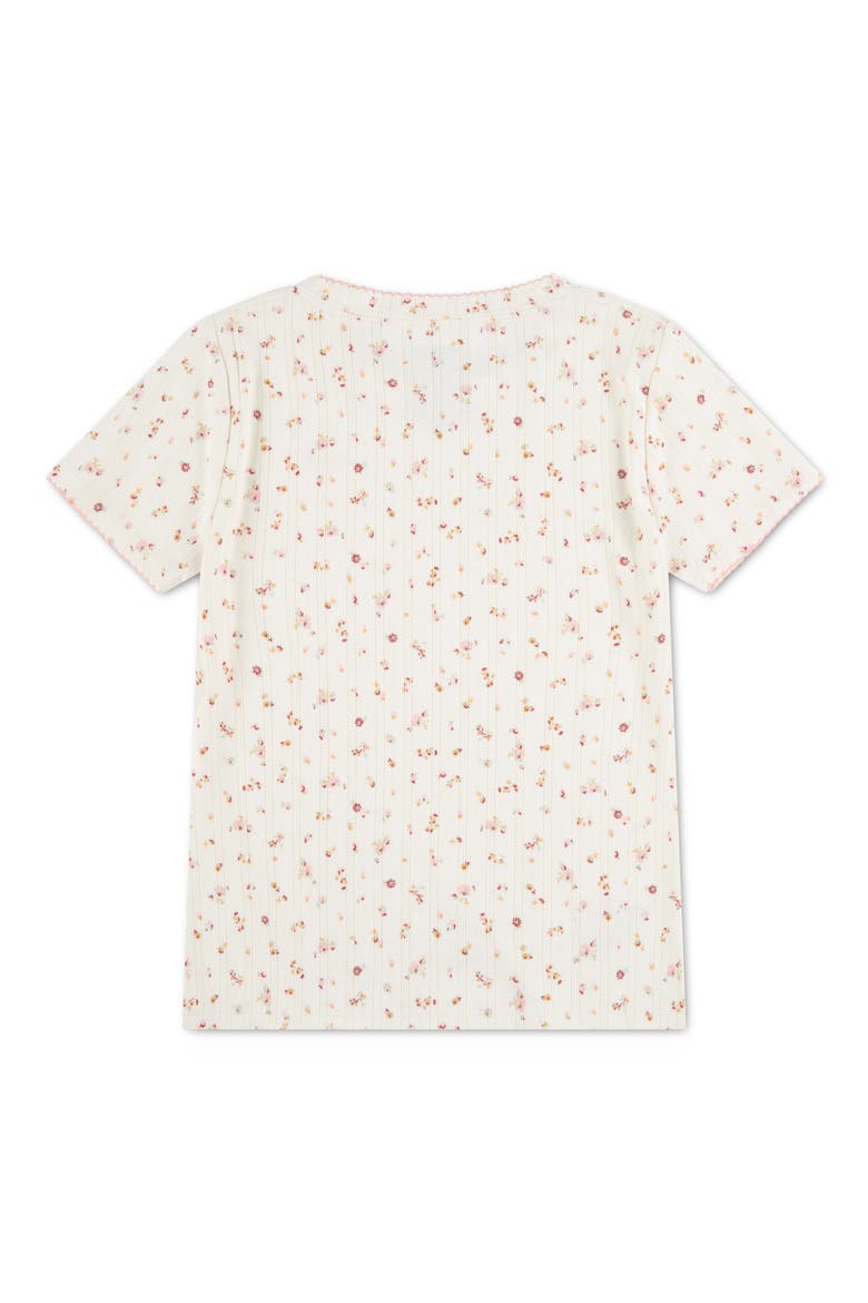 Kids' Floral Rib Knit Top, Alternate, color, LEVIS EGRET