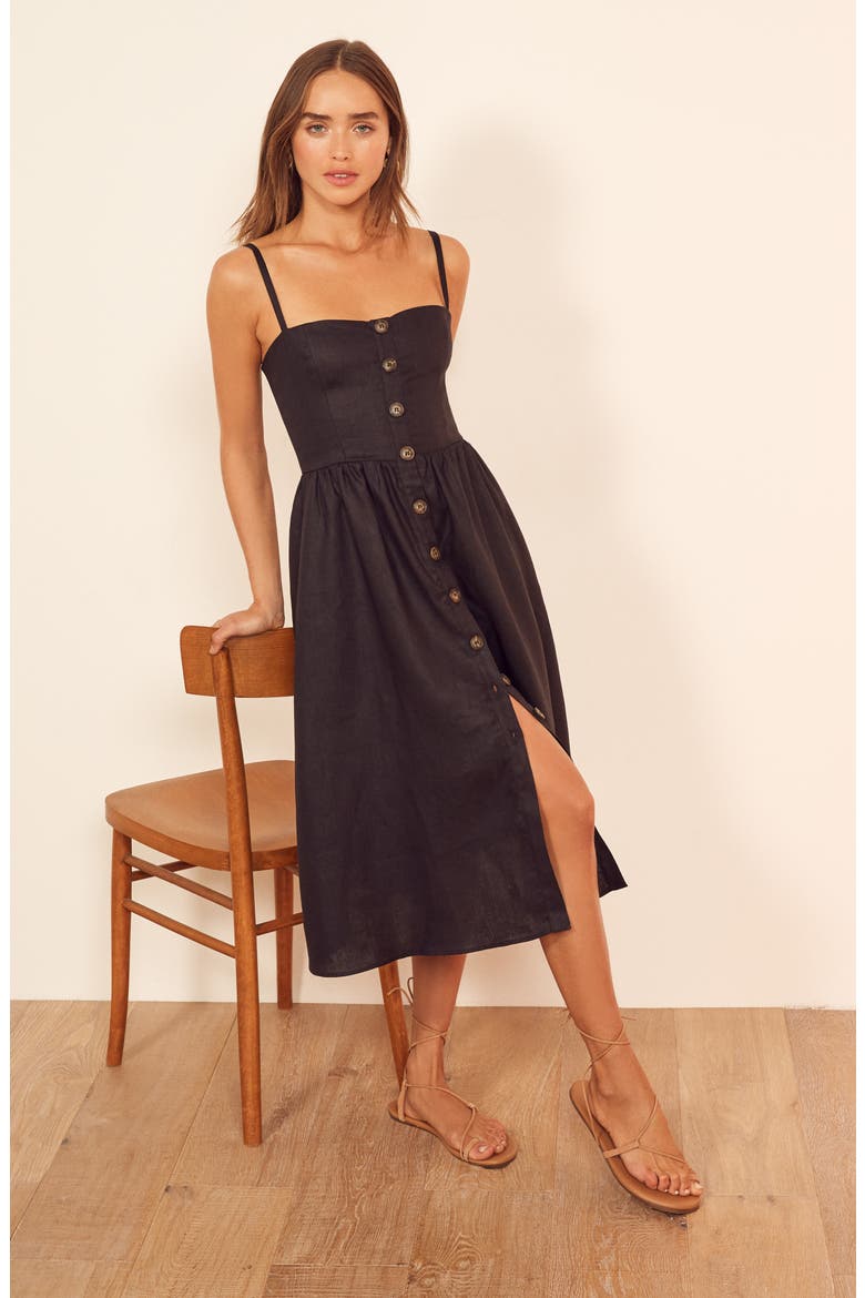 Tori Linen Sundress, Alternate, color, BLACK