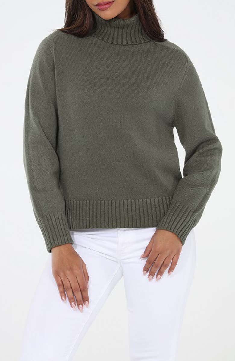 RAIN AND ROSE Turtleneck Sweater, Main, color, Olive