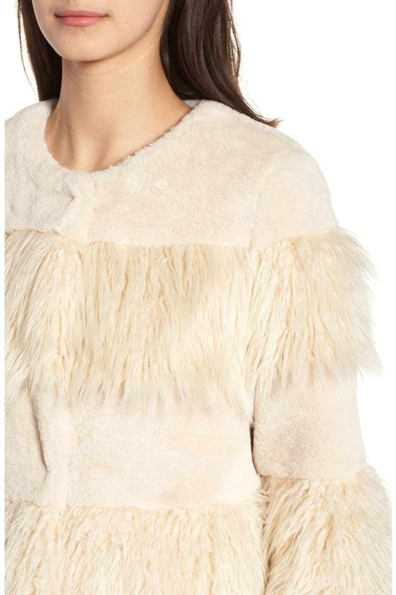 Mixed Faux Fur Jacket, Alternate, color, CREAM