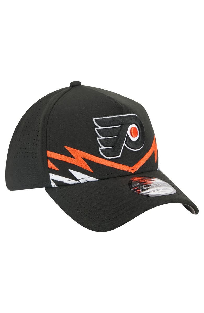 New Era Men's New Era Black Philadelphia Flyers 39THIRTY A-Frame Perforated Flex Hat, Alternate, color, Black