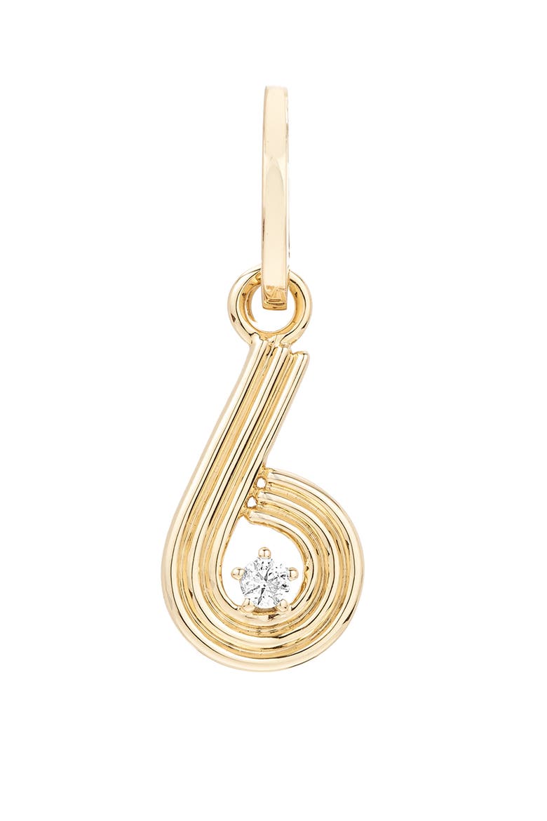 Groovy Number Charm Pendant, Alternate, color, YELLOW GOLD/ DIAMOND-6