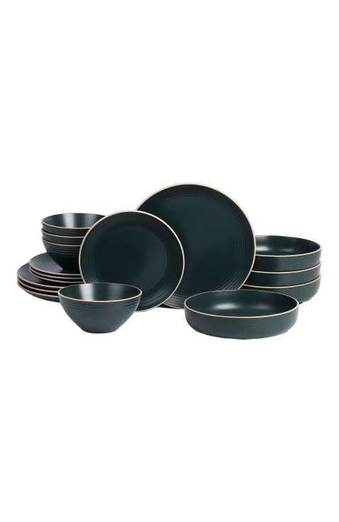 Lauren Stoneware 16-Piece Dinnerware Set