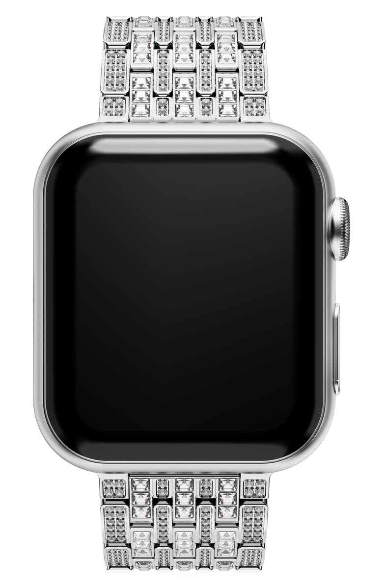 Swarovski Sparkling Princess 20mm Apple Watch<sup>®</sup> Watchband, Alternate, color, Silver