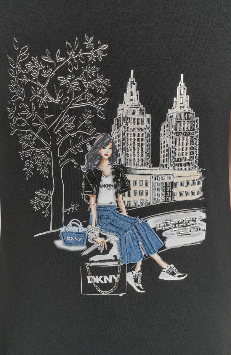 DKNY Bow Bridge Graphic T-Shirt, Alternate, color, 