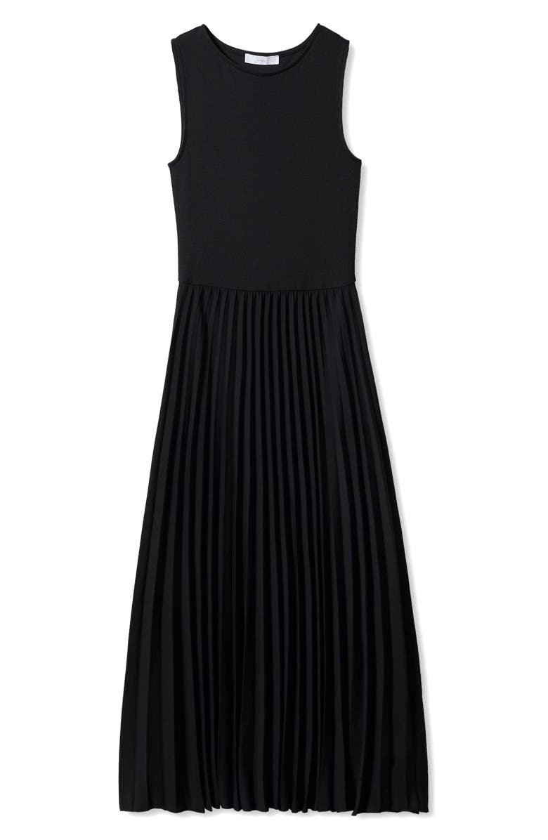 MANGO Ribbed Pleated Midi Dress, Alternate, color, 