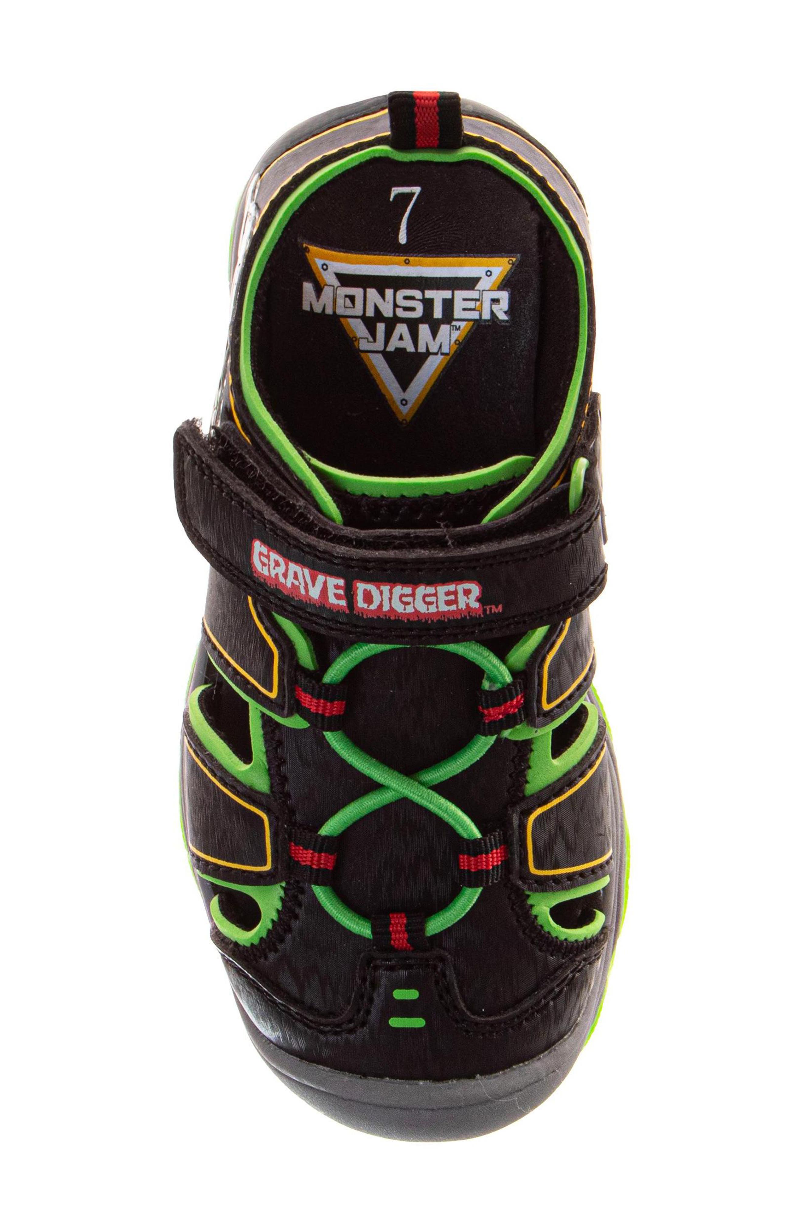 Kids' Monster Jam Sneaker, Alternate, color, BLACK/ GREEN