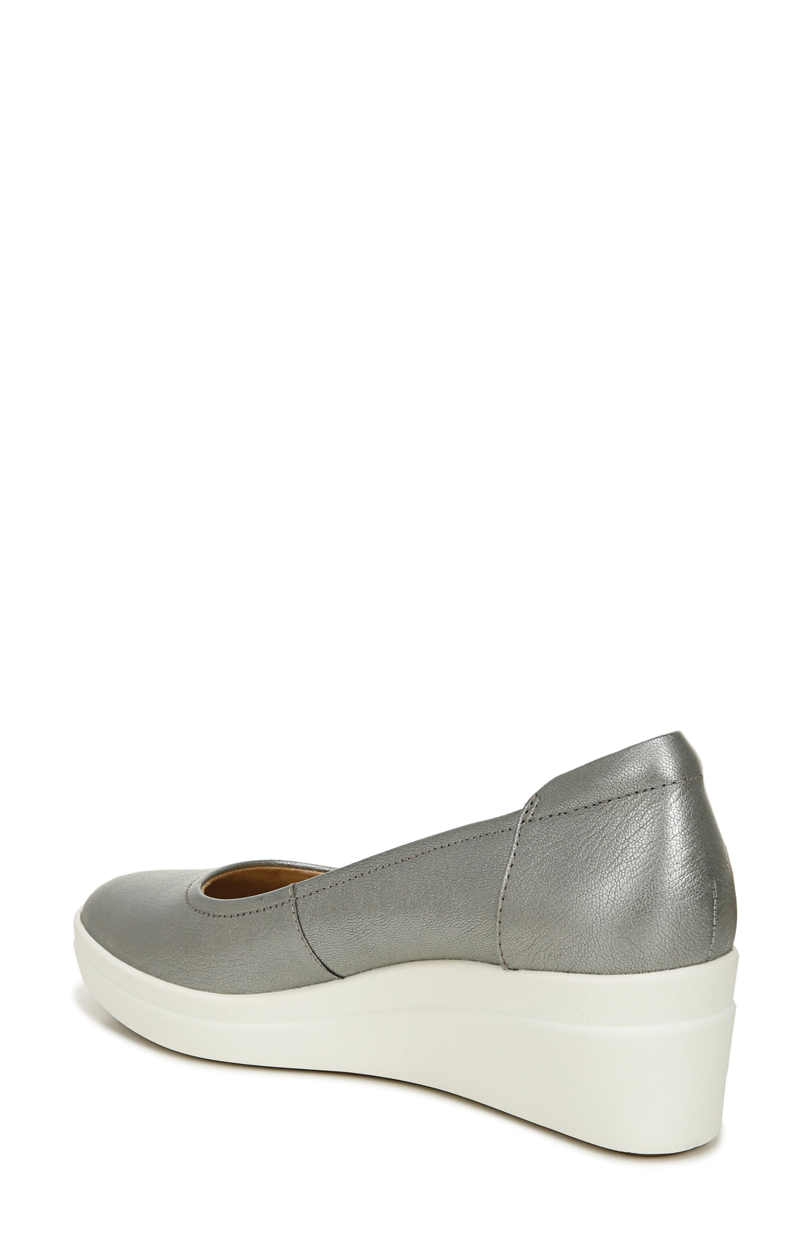 Susan Wedge Sneaker, Alternate, color, PEWTER LEATHER