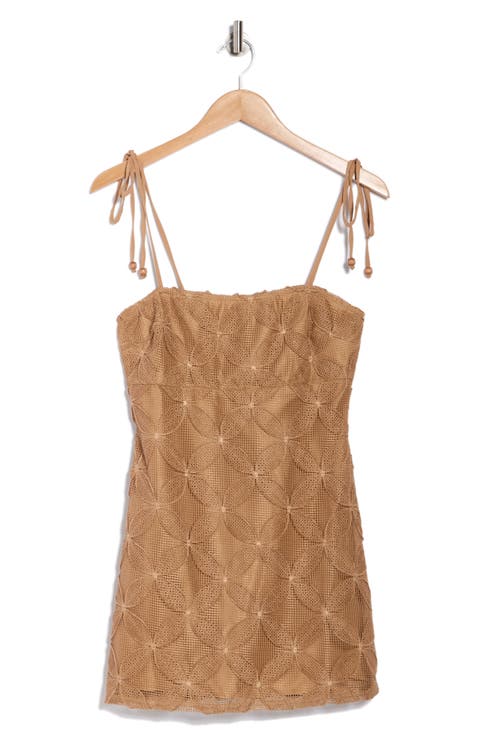 Floral Open Stitch A-Line Minidress