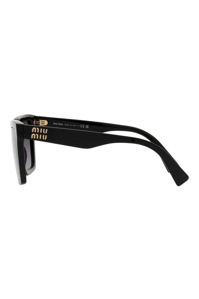 54mm Gradient Square Sunglasses, Alternate, color, BLACK