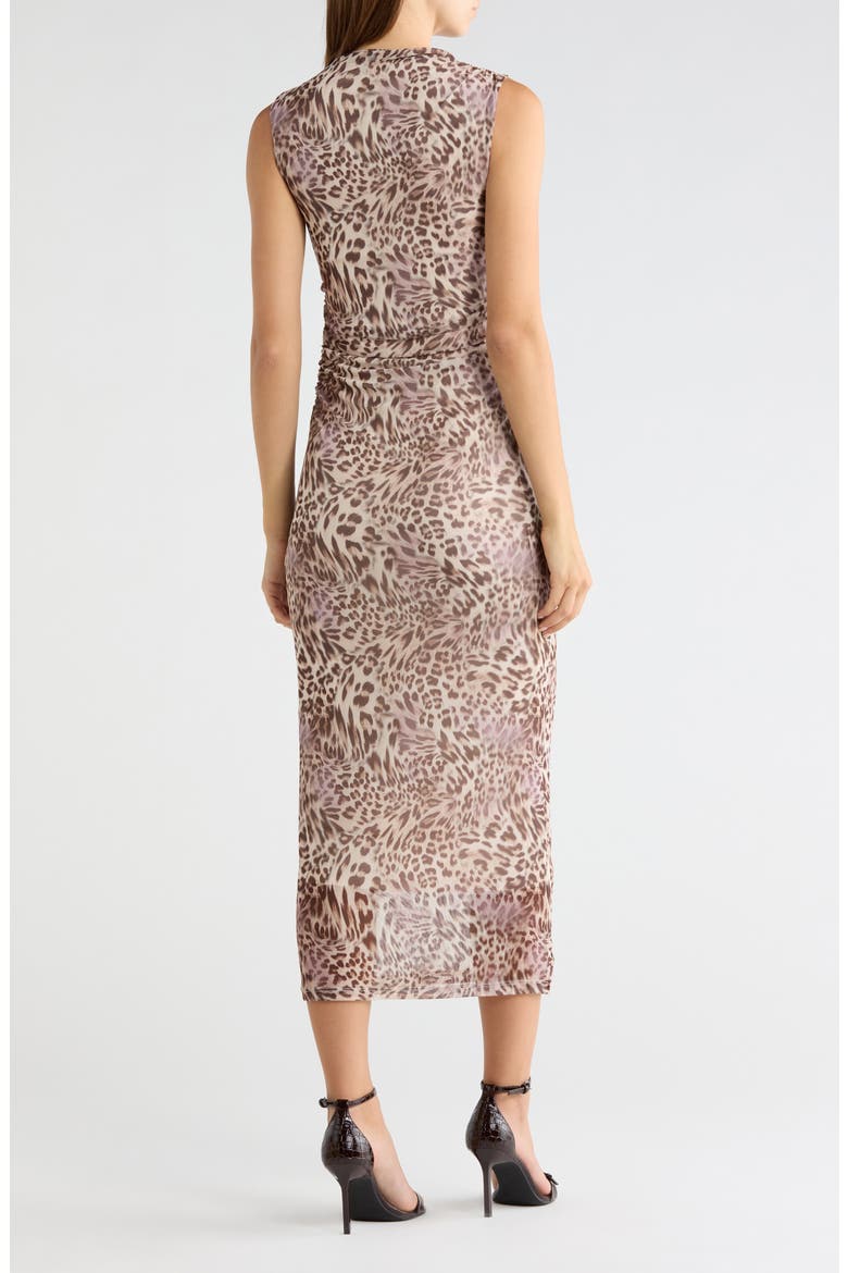 Funnel Neck Ruched Maxi Dress, Alternate, color, TAUPE COMBO