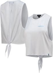 THE WILD COLLECTIVE Women's The Wild Collective White Charlotte FC Twist Back Tank Top