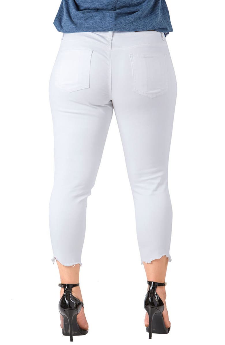 Standards & Practices Tessa Chewed Hem Stretch Skinny Jeans, Alternate, color, White