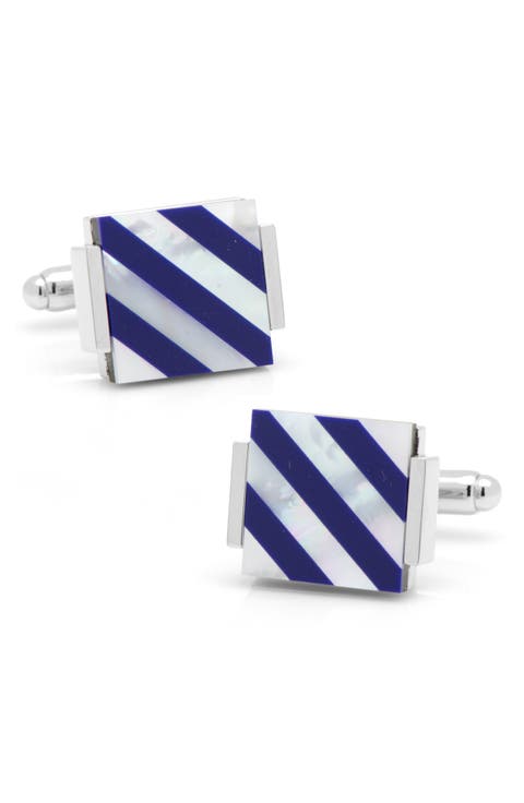 Mother-Of-Pearl & Lapis Lazuli Cuff Links