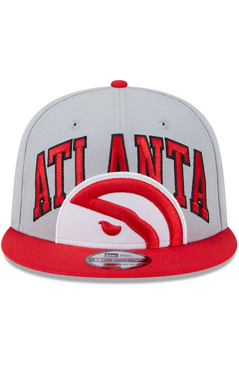 New Era Men's New Era Gray/Red Atlanta Hawks Tip-Off Two-Tone 9FIFTY Snapback Hat, Alternate, color, 