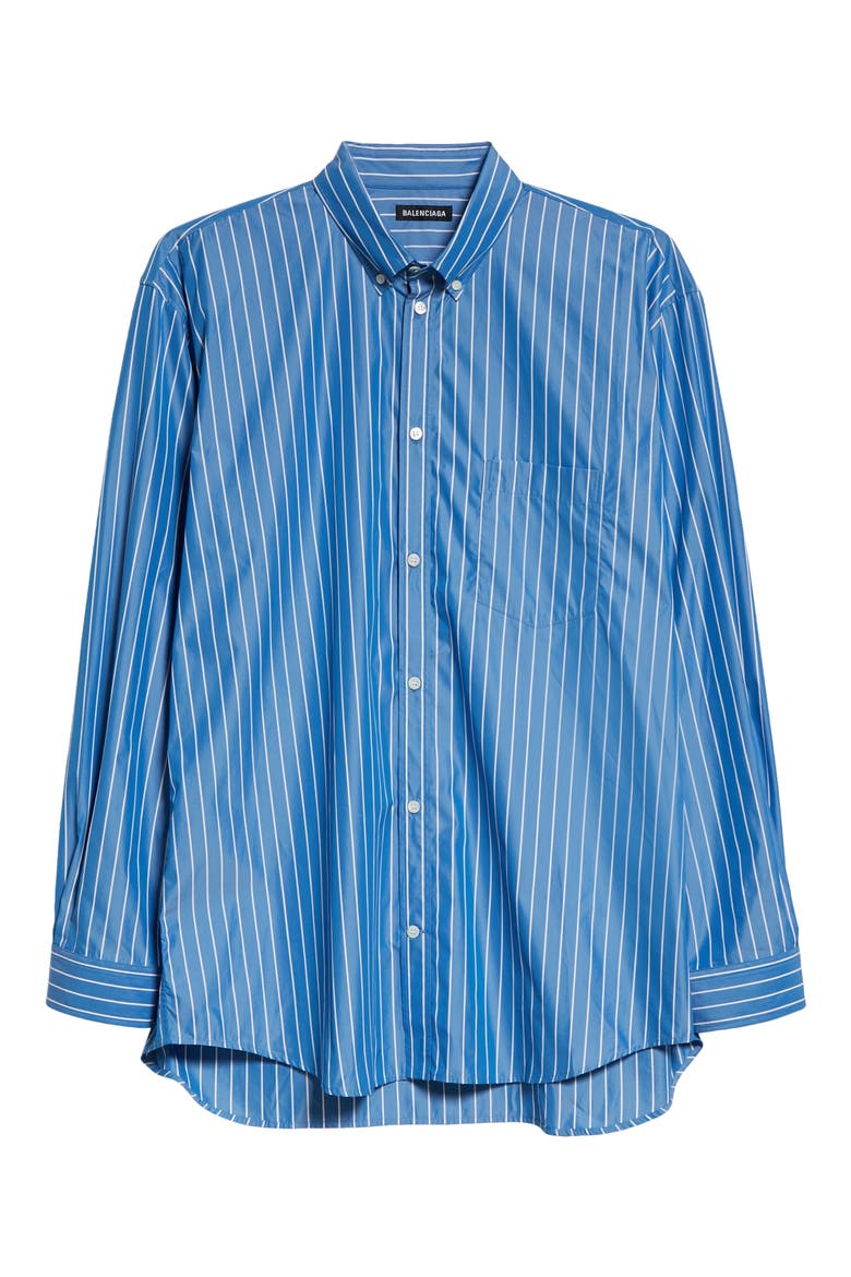 Double Sleeve Button-Down Shirt, Alternate, color, BLUE/WHITE