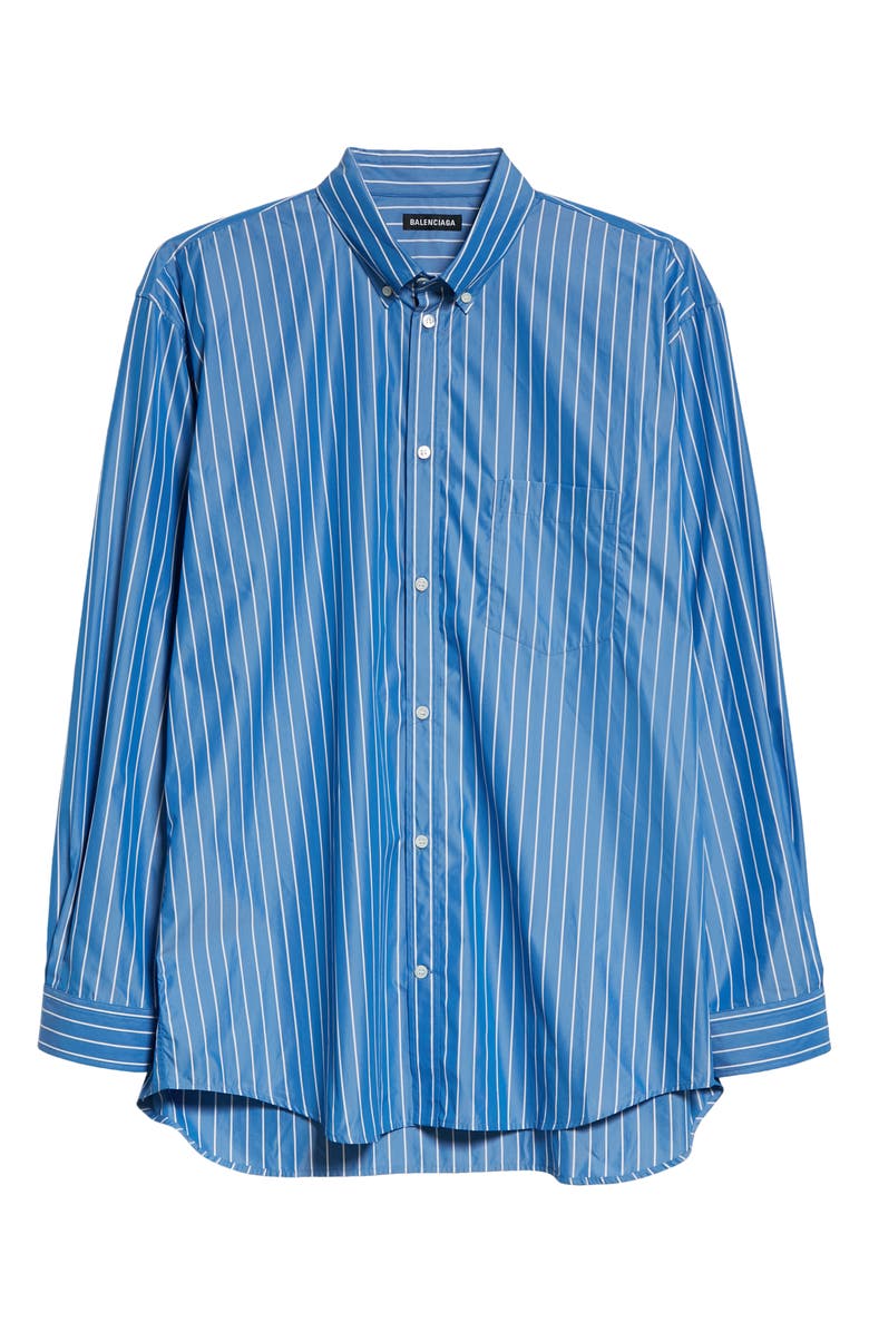 Balenciaga Double Sleeve Button-Down Shirt, Alternate, color, 