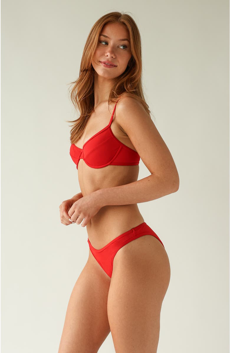 Dippin Daisys Venice Cheeky Bikini Bottom, Alternate, color, Chili