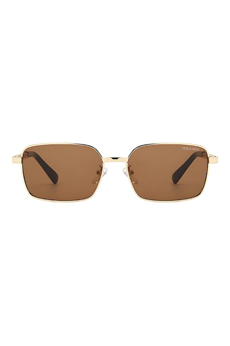Romy 60mm Polarized Rectangle Sunglasses, Main, color, GOLD / BROWN