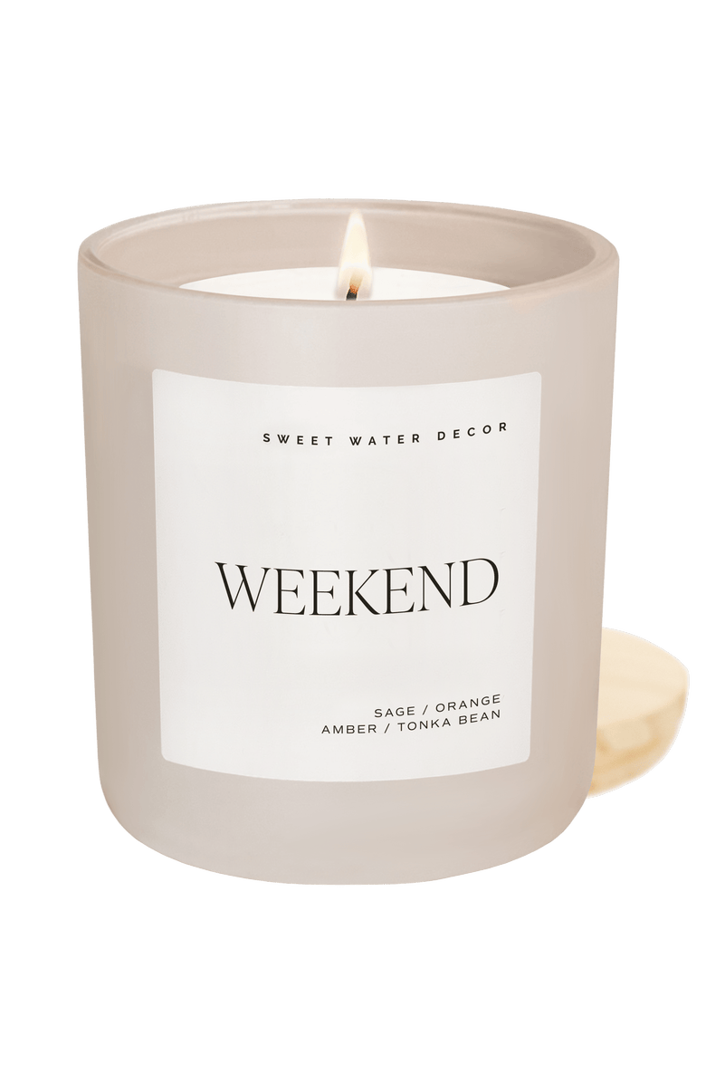 SWEET WATER DECOR 15oz Matte Jar Candle - Woods & Earthy Scents, Main, color, Weekend