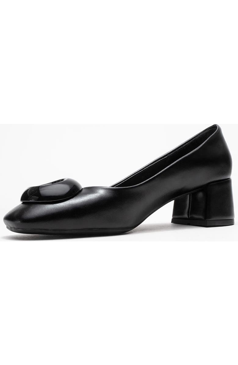 Prologue Shoes Mila Buckle Square Toe Block Heel Pump, Alternate, color, Black