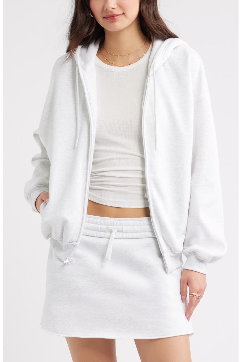 Bubble Zip Hoodie, Main, color, GREY FOG HEATHER