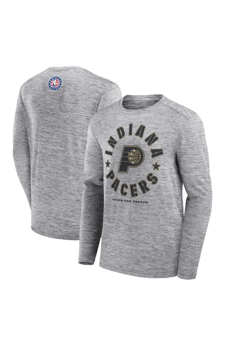 FANATICS Men's Fanatics Heather Gray Indiana Pacers NBA Hoops for Troops Long Sleeve T-Shirt, Main, color, Heather Gray