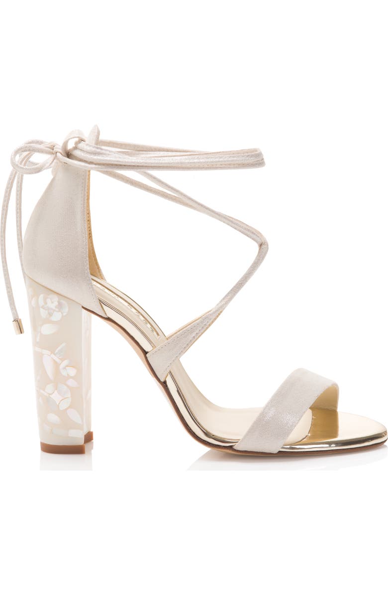 Freya Rose Flora Ankle Strap Pearl Heel Sandal, Main, color, Ivory