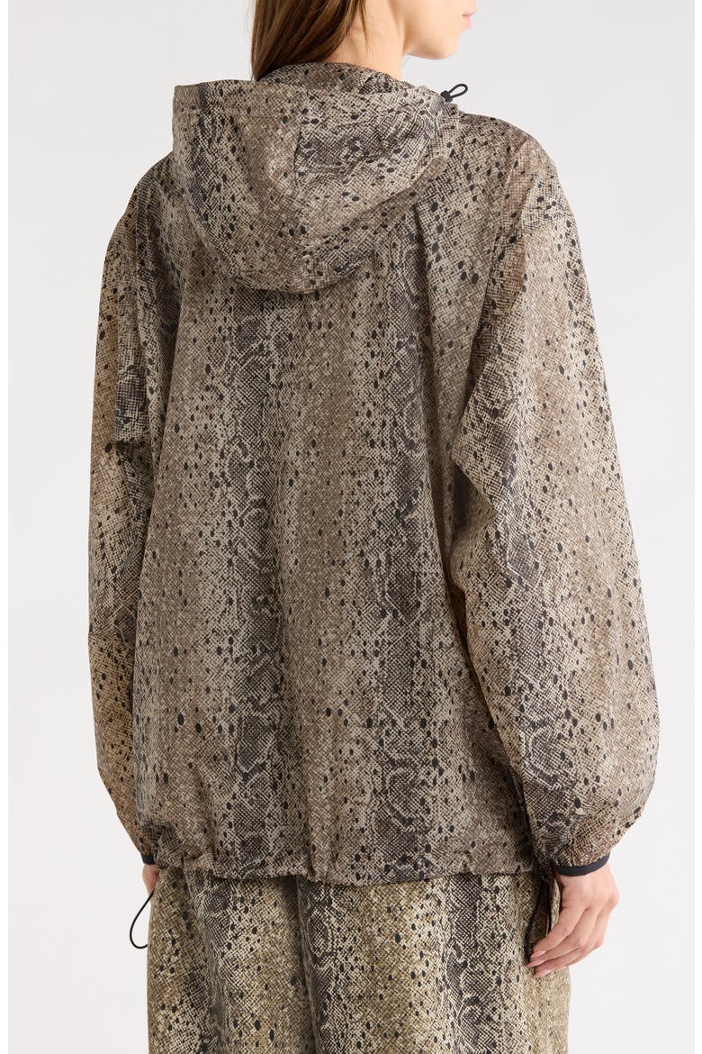 x Zendaya Python Print Water Repellent Anorak, Alternate, color, ANTLER/ BLACK