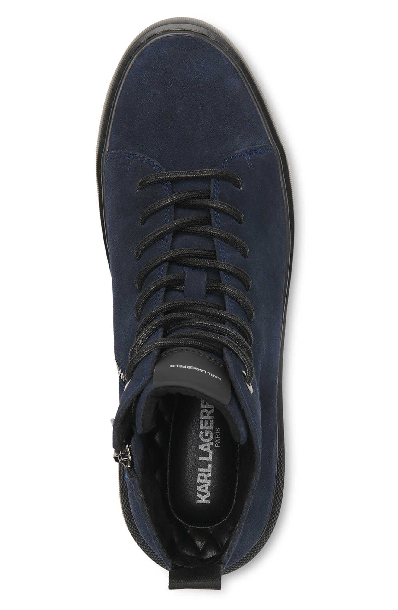Suede Side Zip Bootie, Alternate, color, NAVY