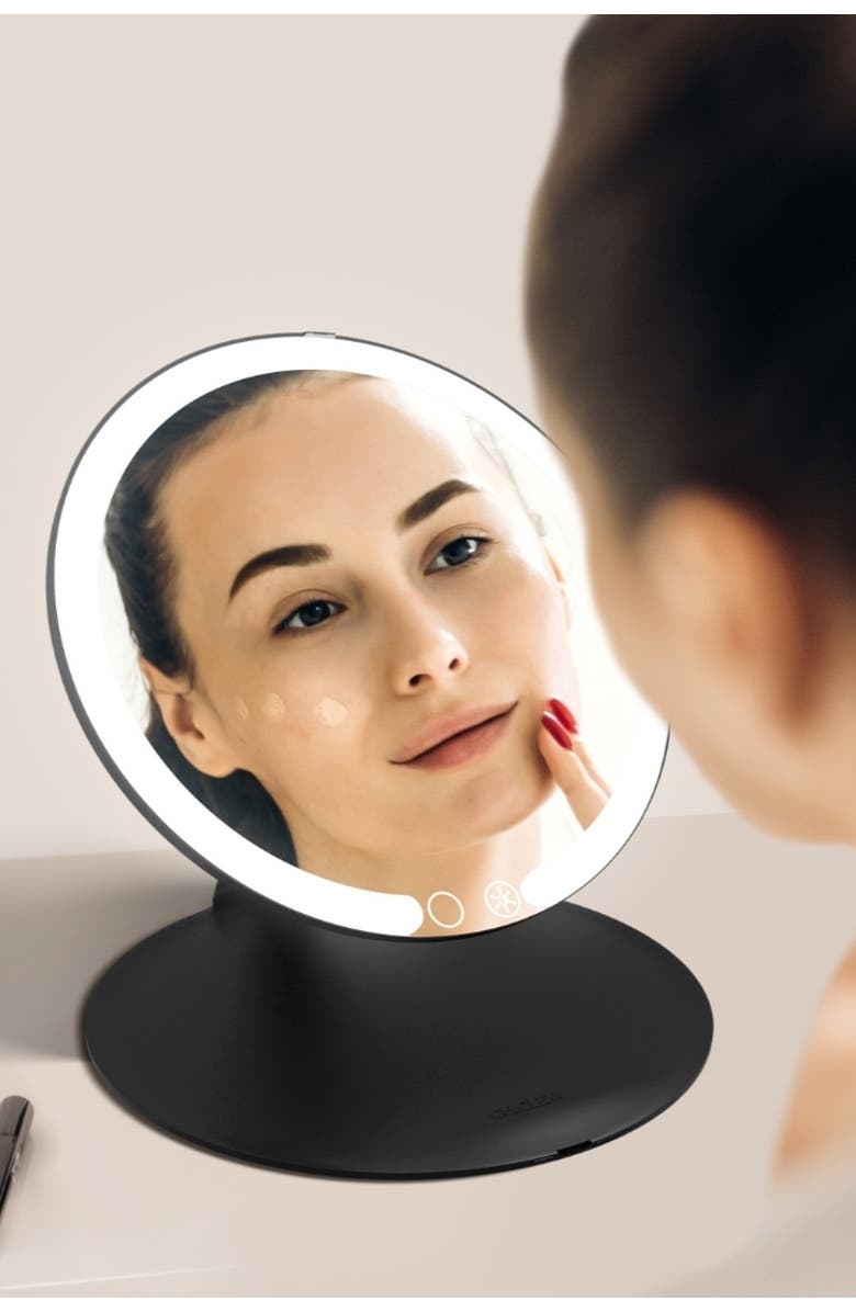 FANCII Abigail LED Travel Mirror, Alternate, color, Black