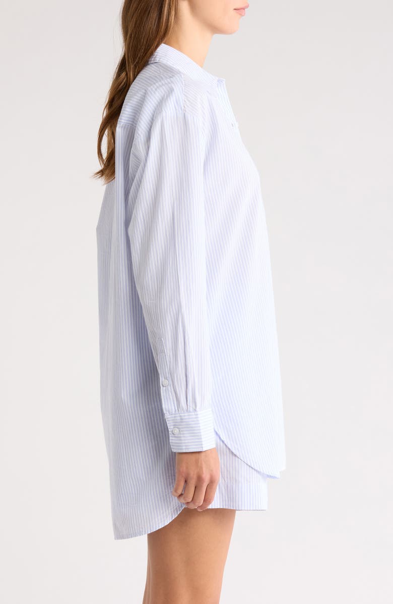 Nordstrom Oversize Stripe Cotton Short Pajamas, Alternate, color, White- Blue Mia Stripe