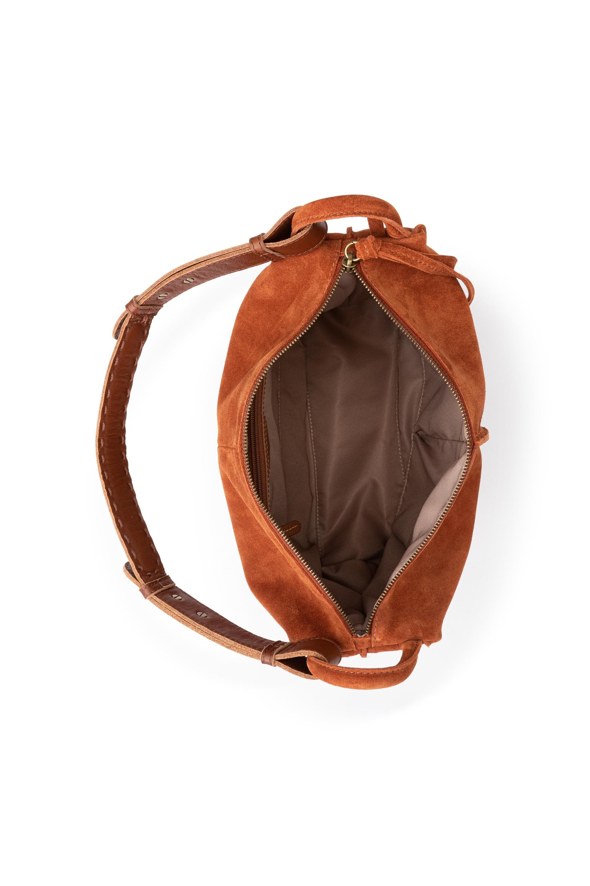 Los Feliz Hobo Leather Bag, Alternate, color, Persimmon Suede