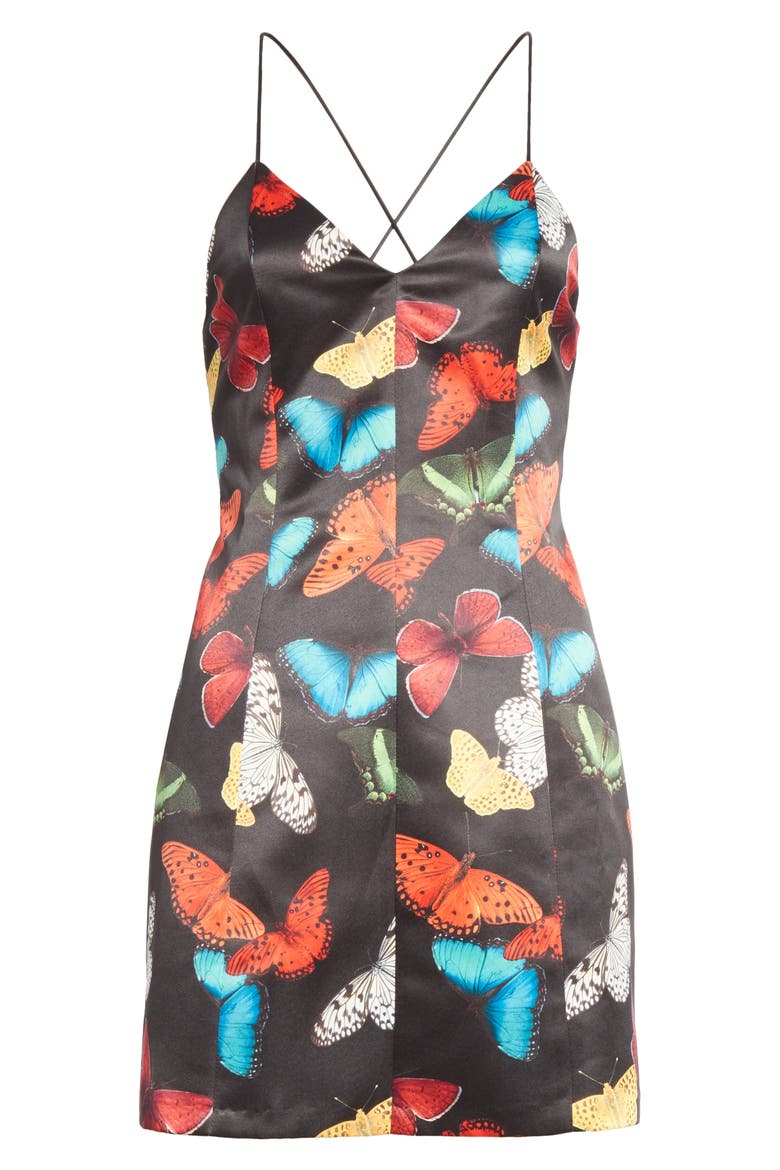 Tayla Butterfly Print Minidress, Alternate, color, BUTTERFLIES