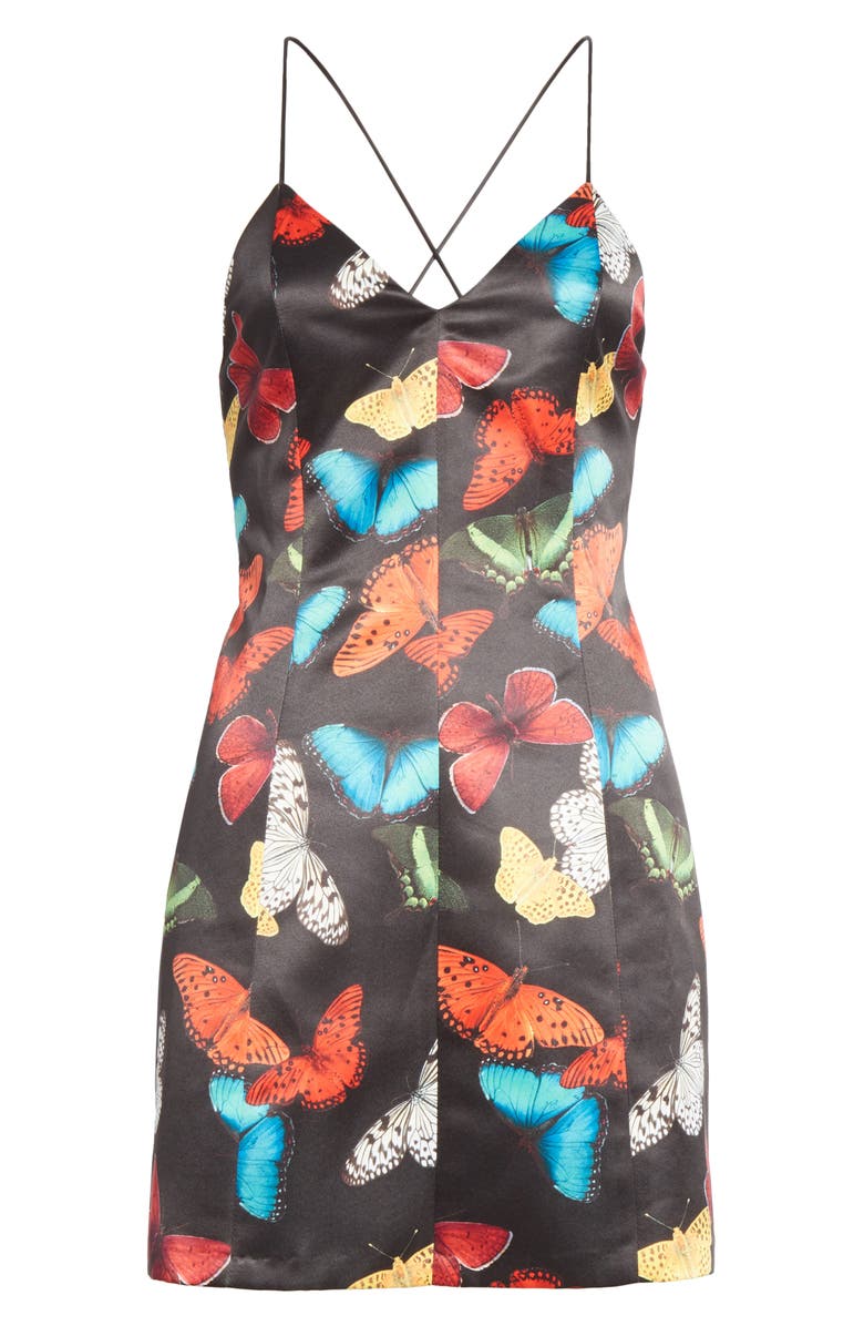 Alice + Olivia Tayla Butterfly Print Minidress, Alternate, color, 