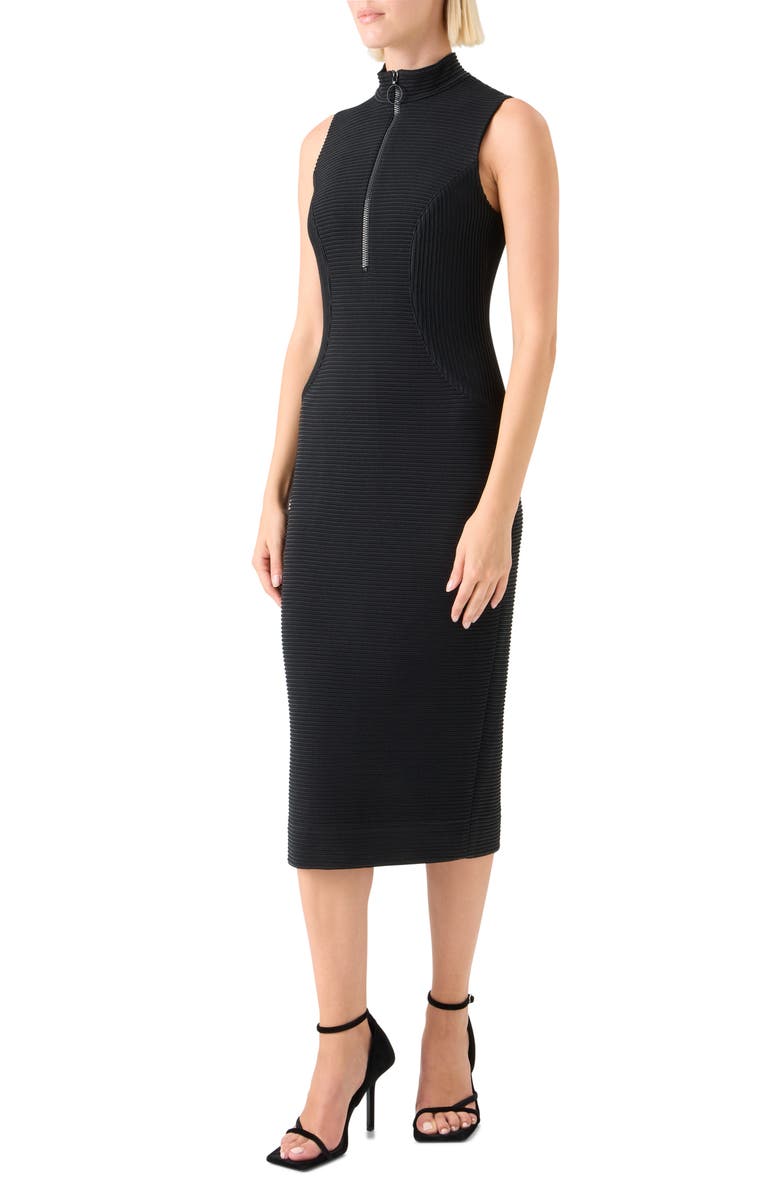 Akris punto Sleeveless Ottoman Knit Sheath Dress, Alternate, color, Black