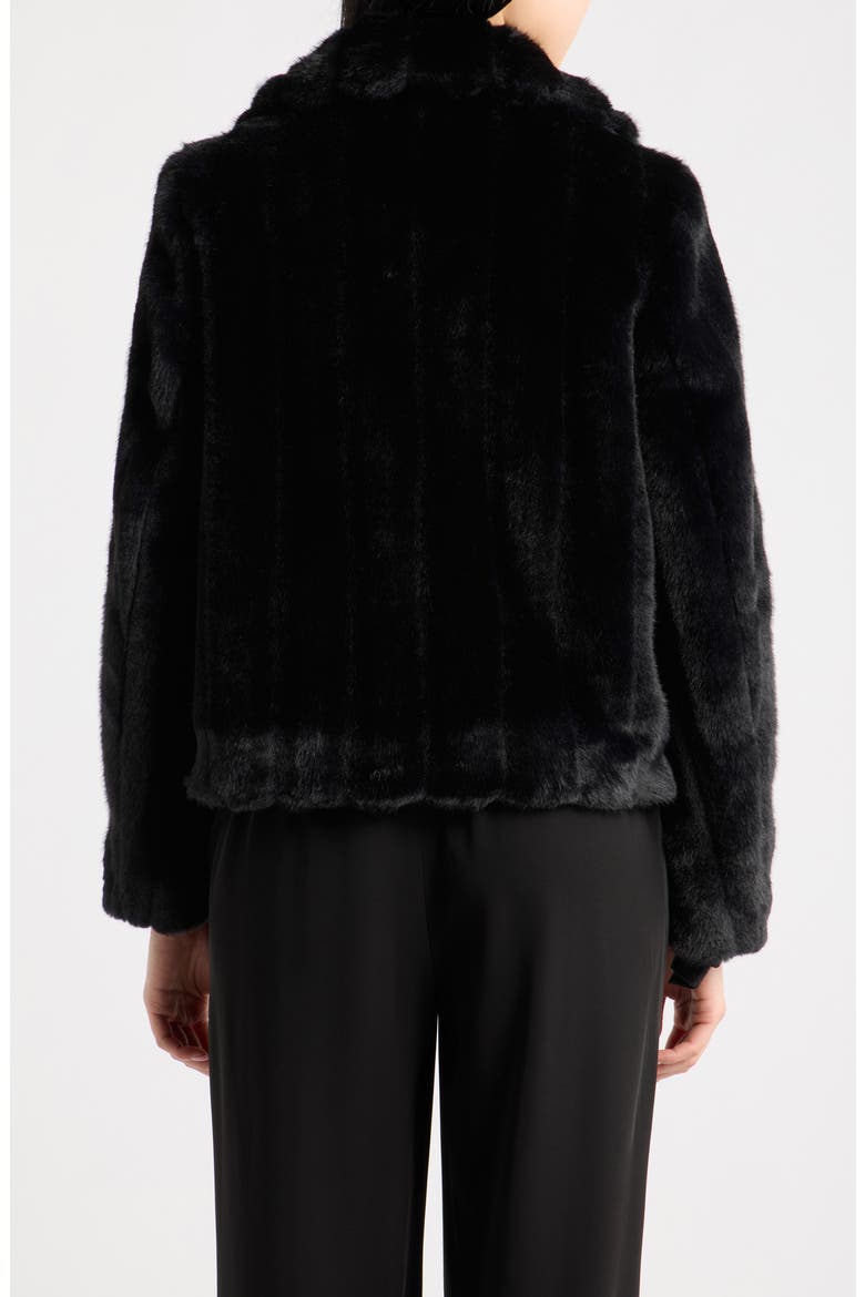 Faux Fur Crop Jacket, Alternate, color, ANNE BLACK