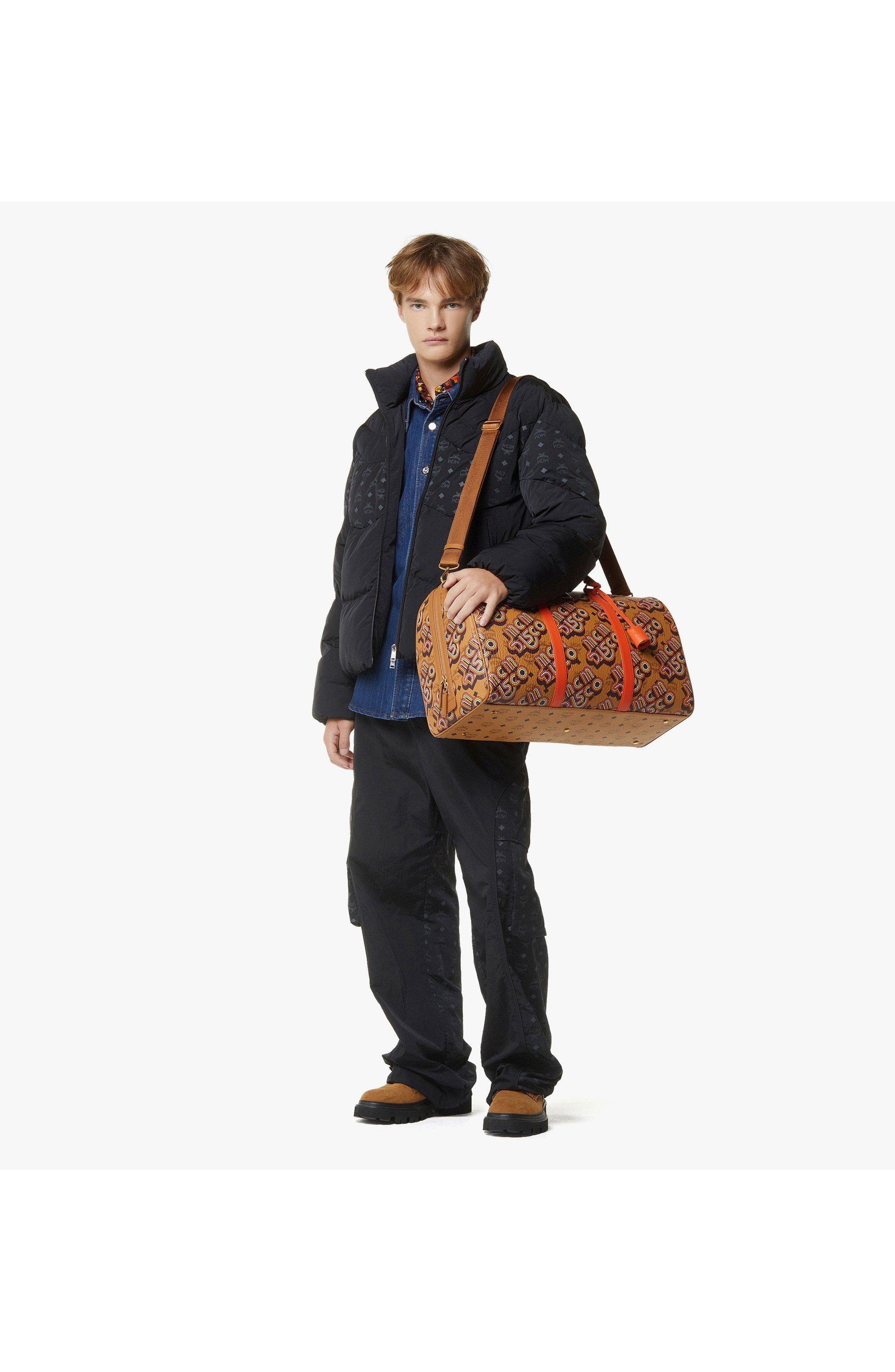 Ottomar Weekender Bag in Disco Visetos, Alternate, color, Cognac
