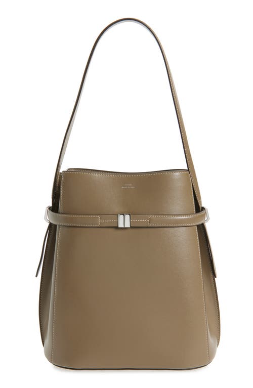 Totême Toteme Belted Leather Bucket Bag In Brown