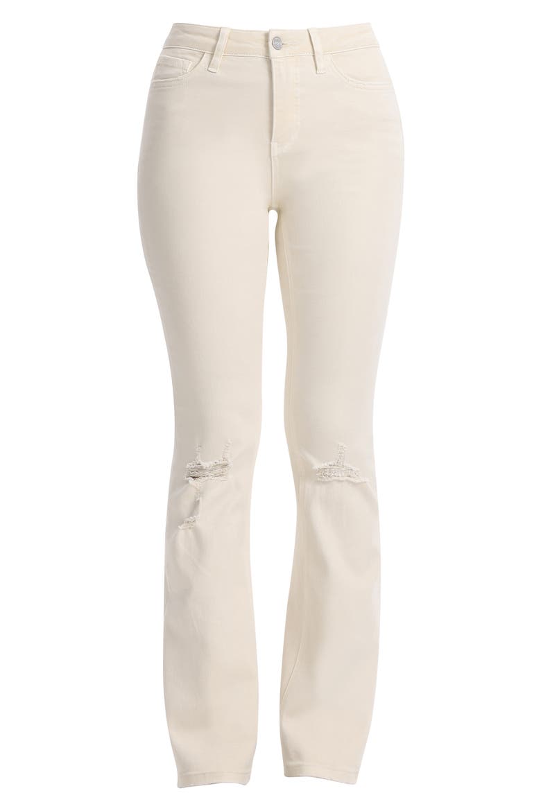 Emily High Waist Distressed Flare Jeans, Alternate, color, ECRU
