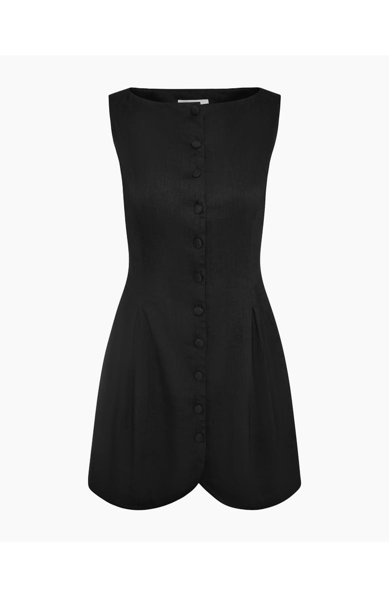 Onia Boatneck Button Front Dress, Alternate, color, Black