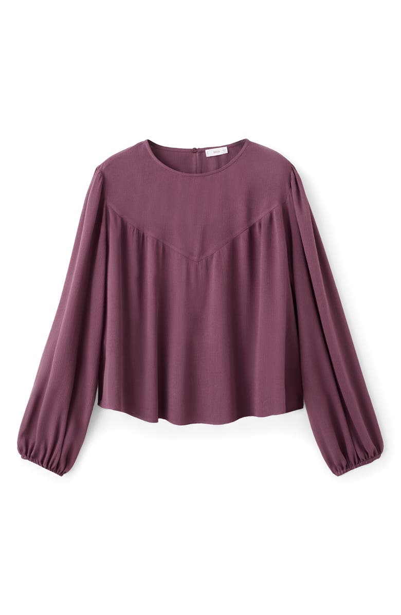 MANGO TEEN Blouson Sleeve Shirt, Alternate, color, Purple